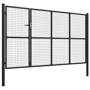 Gartentor aus Stahl 350 x 150 cm Anthrazit
