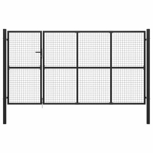 Gartentor aus Stahl 350 x 175 cm Anthrazit