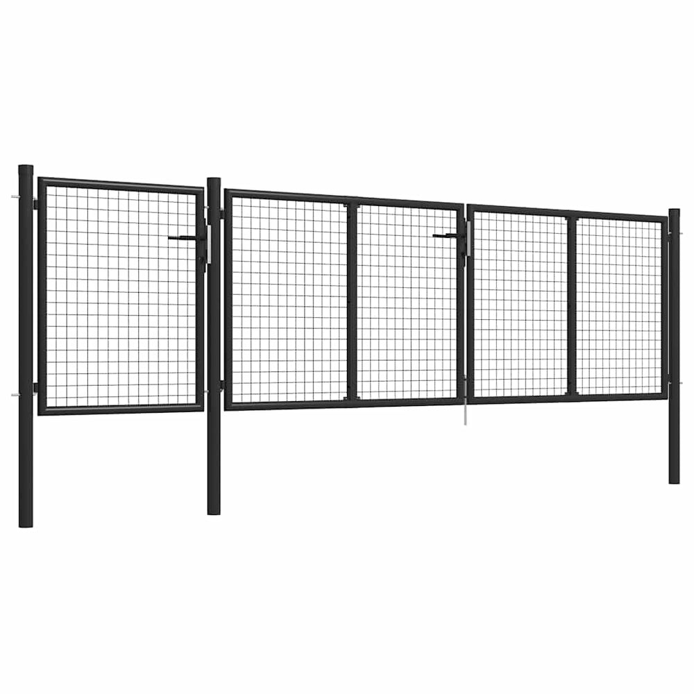 vidaXL Garden Gate Steel 400 x 75 cm Anthracite