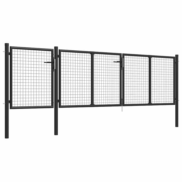Gartentor aus Stahl 400 x 75 cm Anthrazit