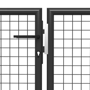 Gartentor aus Stahl 400 x 75 cm Anthrazit