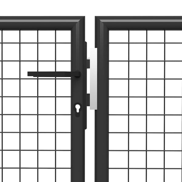 Gartentor aus Stahl 400 x 100 cm Anthrazit