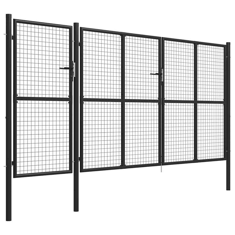 vidaXL Garden Gate Steel 400 x 150 cm Anthracite