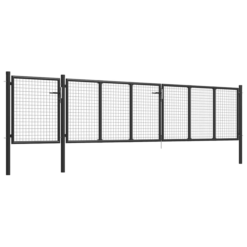 vidaXL Garden Gate Steel 500x100 cm Anthracite