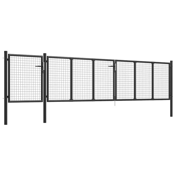 vidaXL Portail de jardin en acier 500x100 cm anthracite