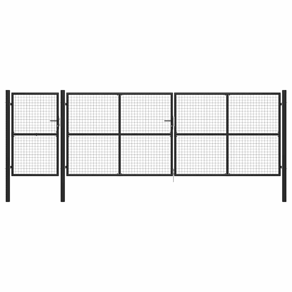 Gartentor Stahl 500×150 cm Anthrazit
