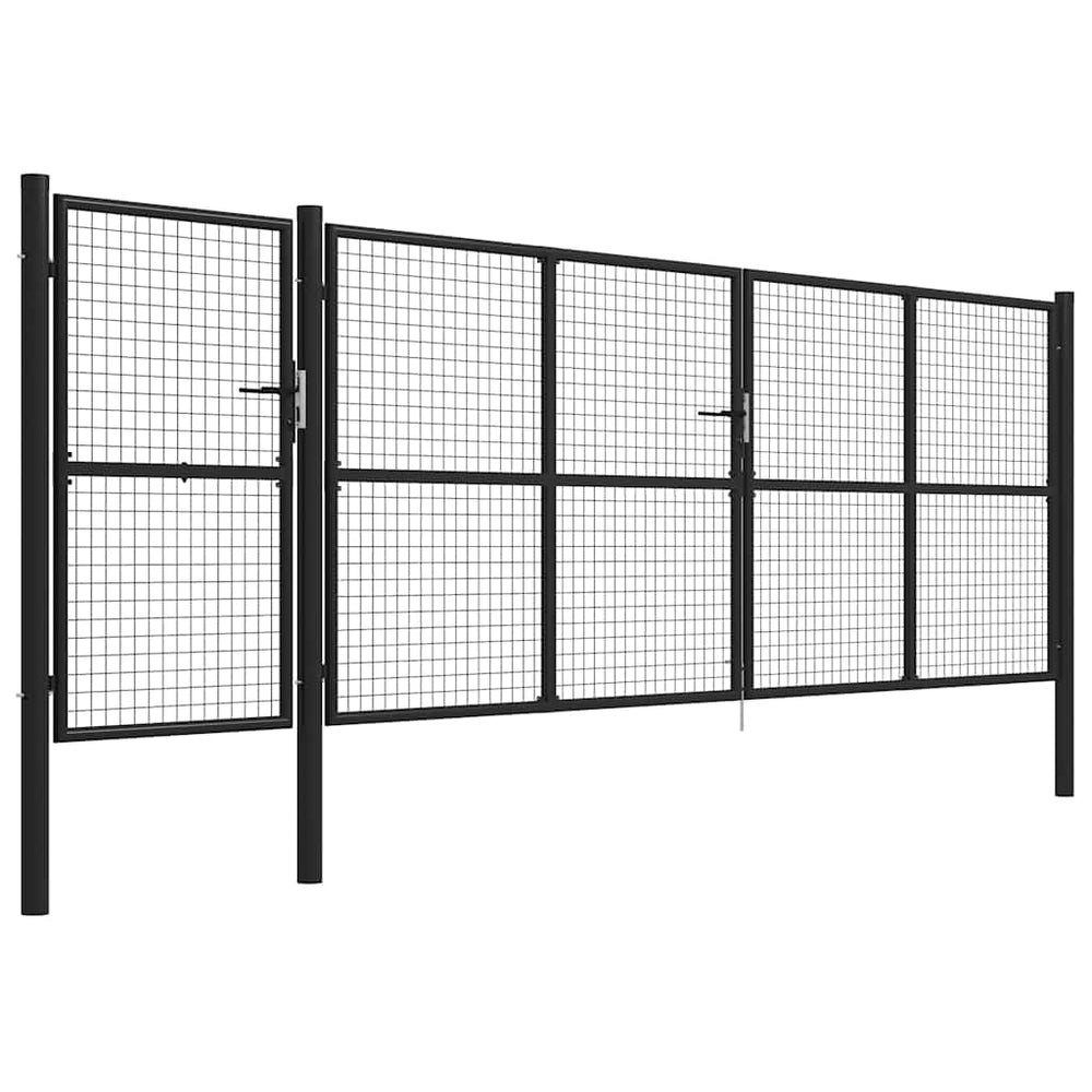 vidaXL Garden Gate Steel 500×150 cm Anthracite