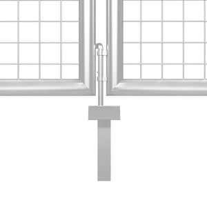 Gartentor aus Stahl 350 x 75 cm Silber