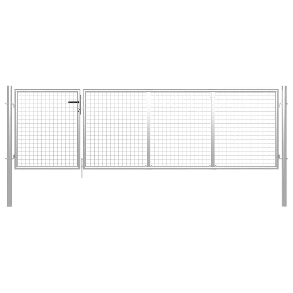 vidaXL Garden Gate Steel 350 x 100 cm Silver