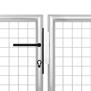 Gartentor Stahl 350 x 100 cm Silbern