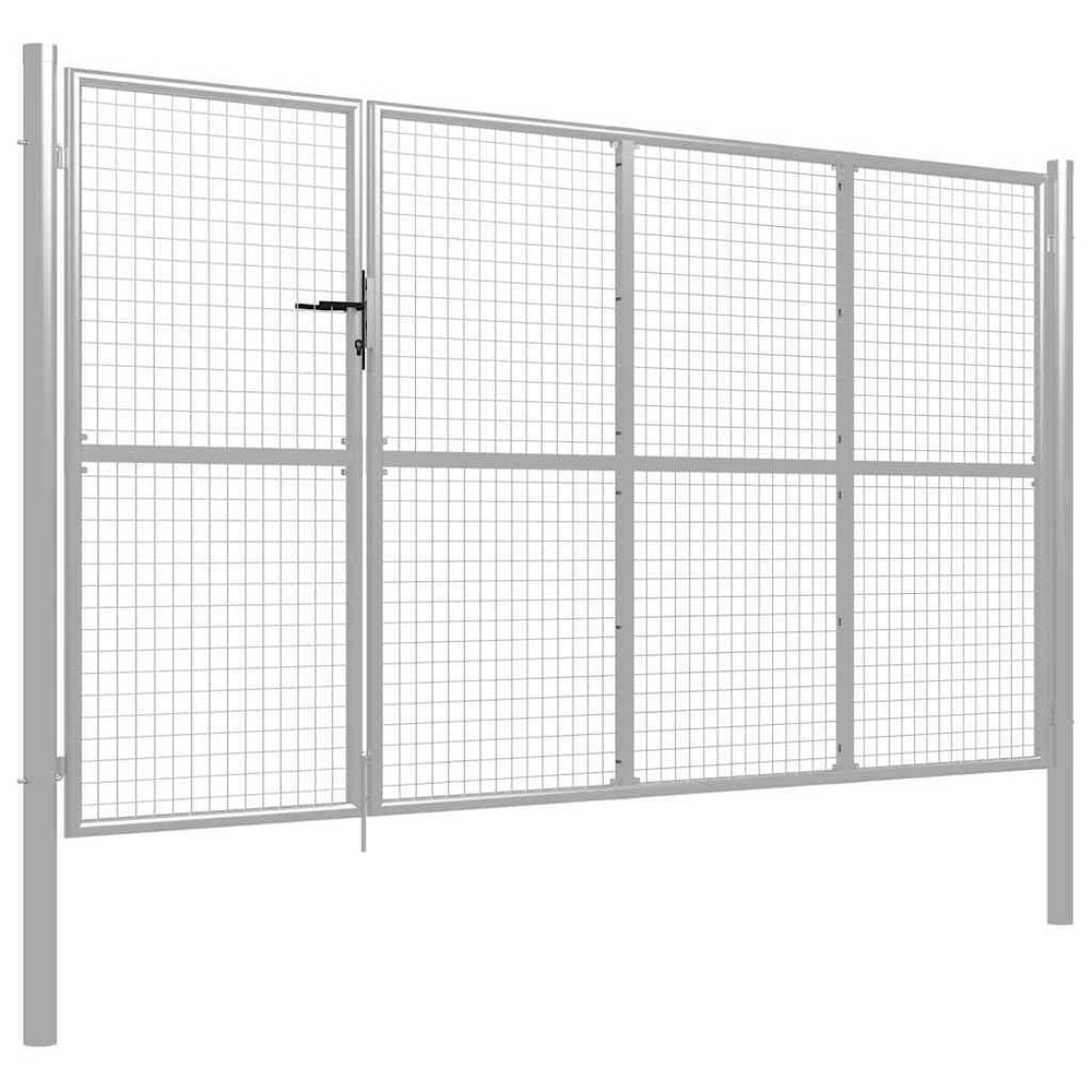 vidaXL Garden Gate Steel 350 x 150 cm Silver