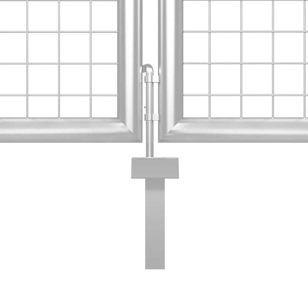 Gartentor Stahl 350 x 150 cm Silbern
