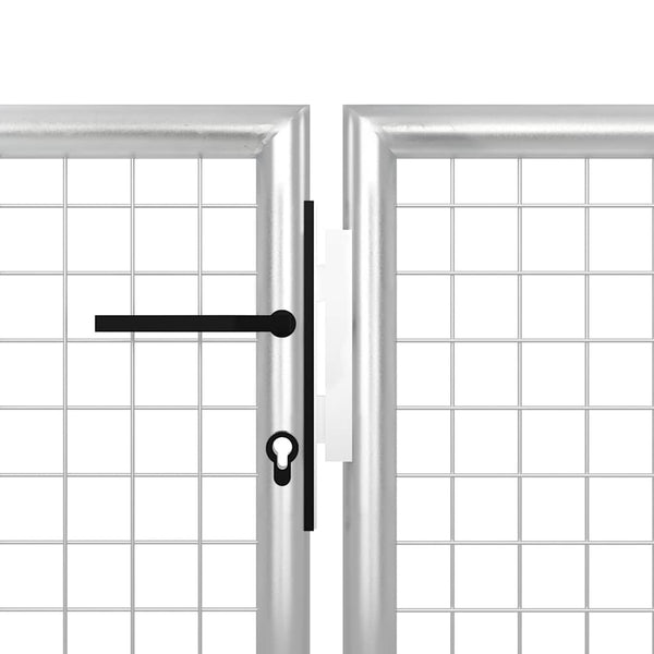 Gartentor aus Stahl 400 x 75 cm Silber