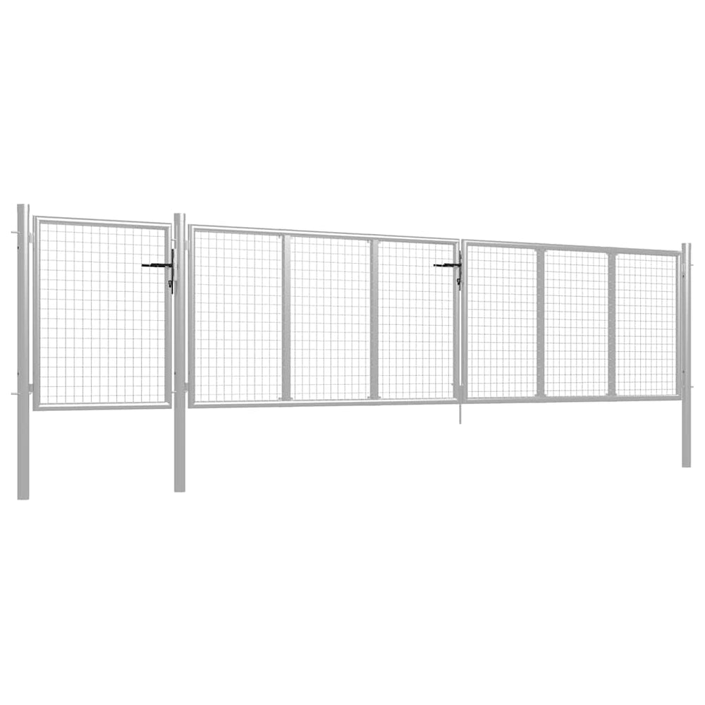 vidaXL Steel Garden Gate 500 x 75 cm Silver