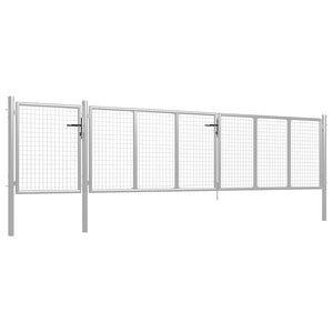 Gartentor aus Stahl 500 x 75 cm Silber