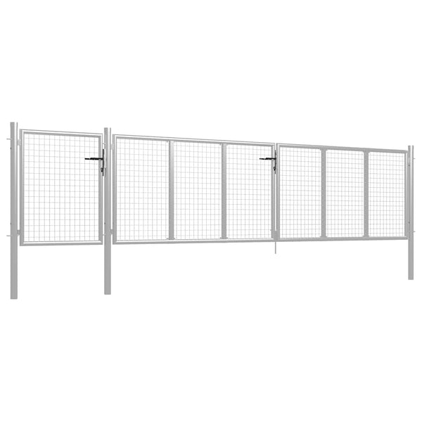 Gartentor aus Stahl 500 x 75 cm Silber