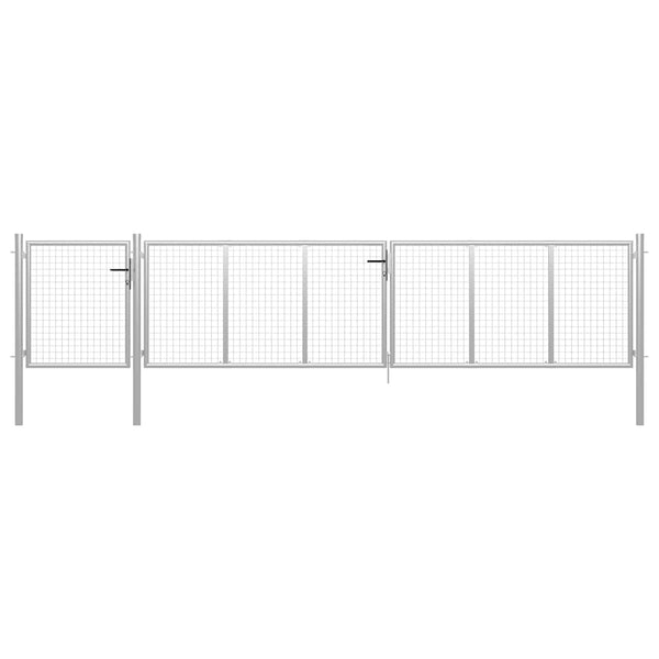 Gartentor aus Stahl 500 x 100 cm Silber