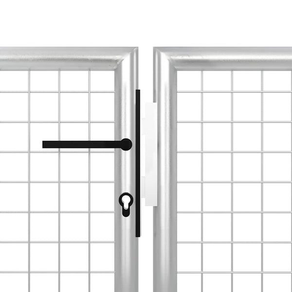 Gartentor aus Stahl 500 x 100 cm Silber
