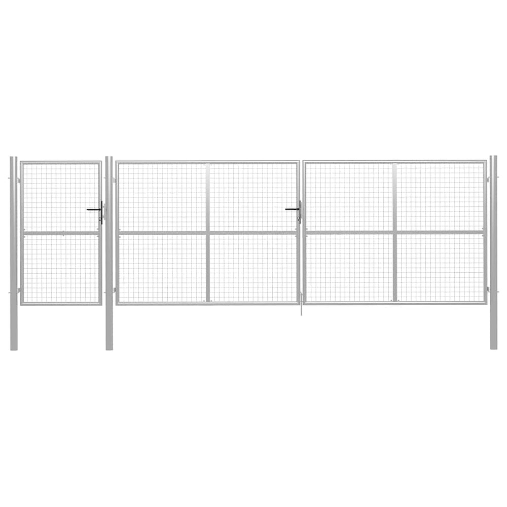 vidaXL Garden Gate Steel 500 x 150 cm Silver
