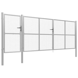 Gartentor aus Stahl 500 x 150 cm Silber