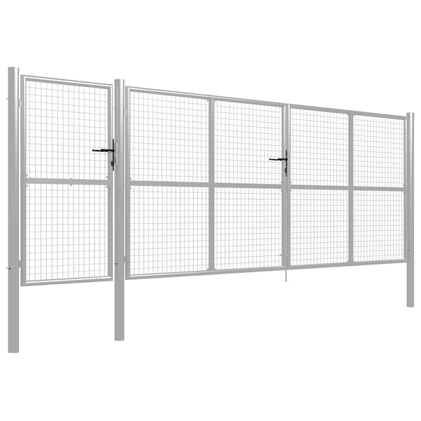 Gartentor aus Stahl 500 x 150 cm Silber