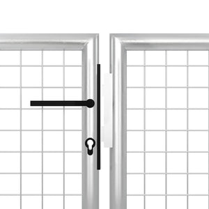 Gartentor aus Stahl 500 x 150 cm Silber