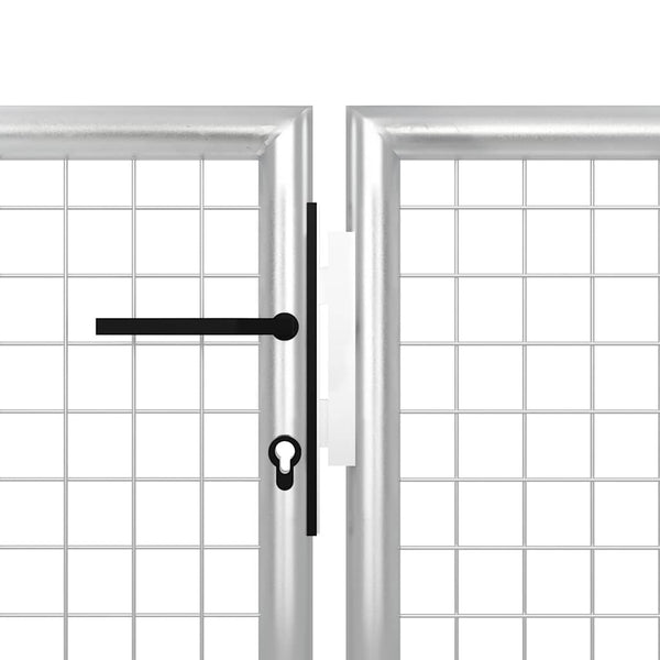 Gartentor aus Stahl 500 x 150 cm Silber