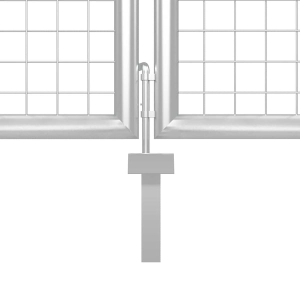 Gartentor aus Stahl 500 x 150 cm Silber