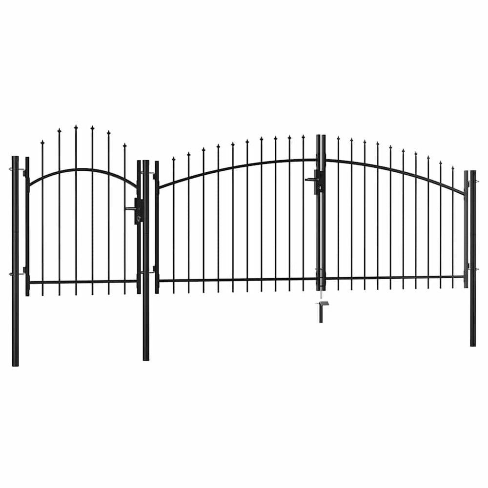 vidaXL Garden Gate Woerden Steel 1x4 m Black