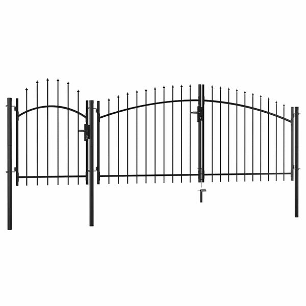 Gartentor Woerden Stahl 1x4 m Schwarz