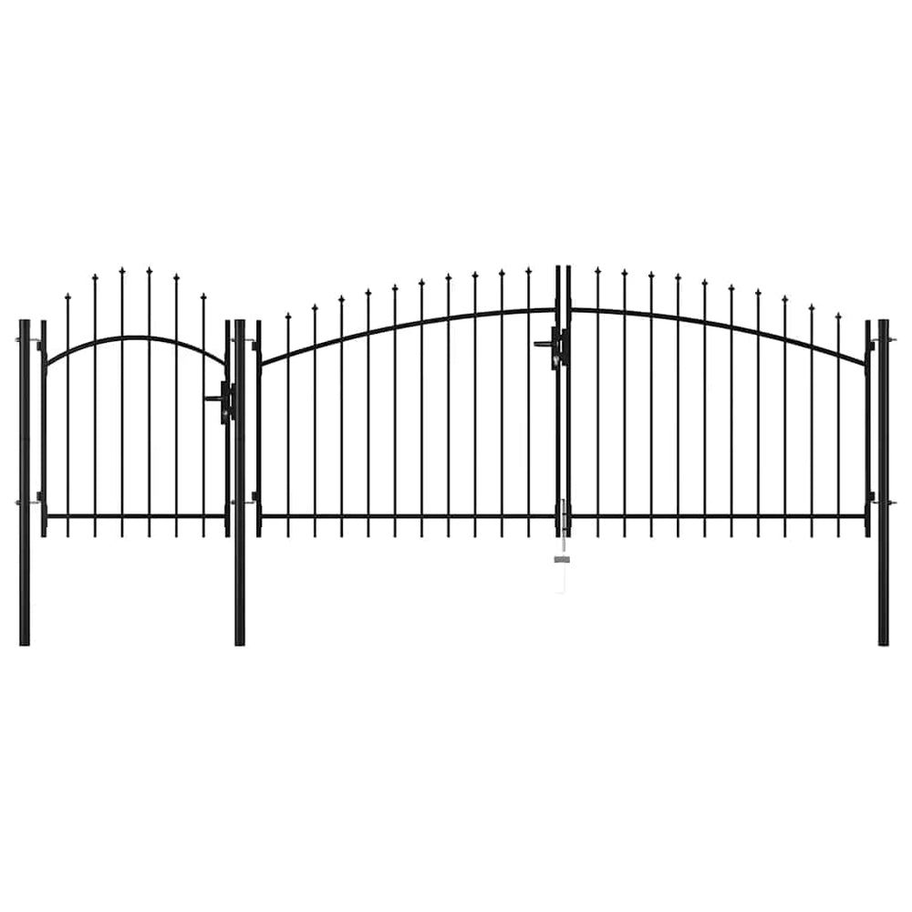 vidaXL Woerden Steel Garden Gate 1.25 x 4 m Black
