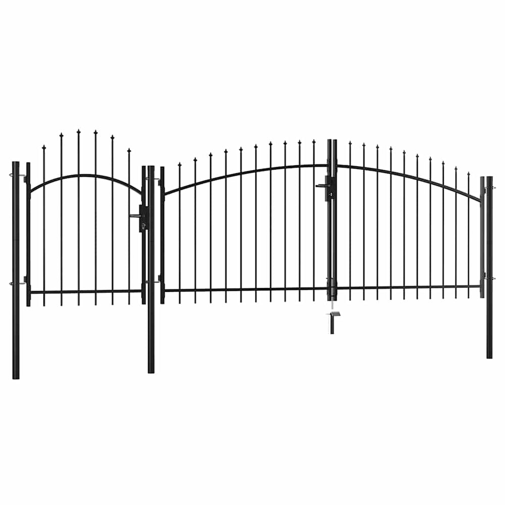 vidaXL Garden Gate Woerden Steel 1.75 x 4 m Black