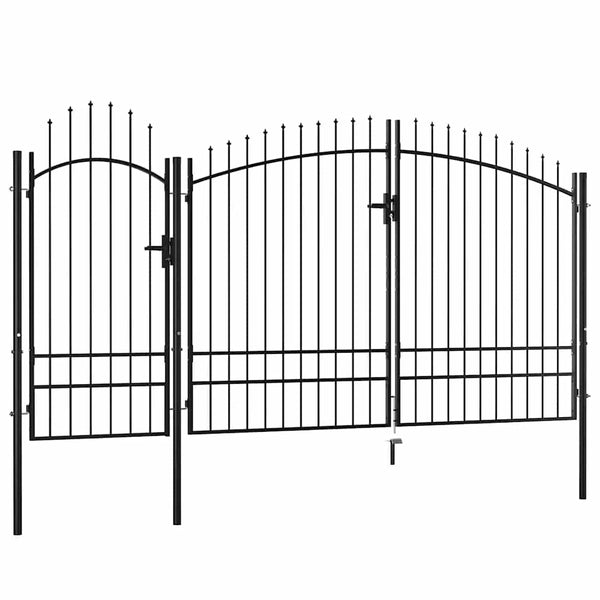 Gartentor Woerden Stahl 1,95 x 4 m Schwarz