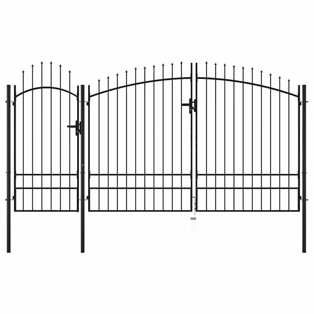 vidaXL Garden Gate Woerden Steel 1.95 x 4 m Black