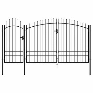 Gartentor Woerden Stahl 1,95 x 4 m Schwarz
