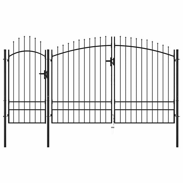 Gartentor Woerden Stahl 1,95 x 4 m Schwarz