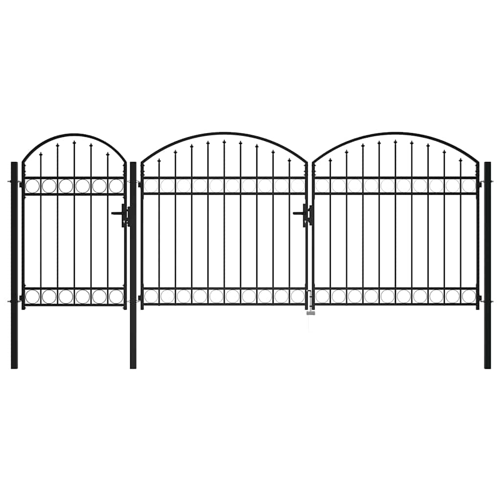 Gartentor mit gewölbtem Oberteil ASSEN 400 x 175 cm Stahl