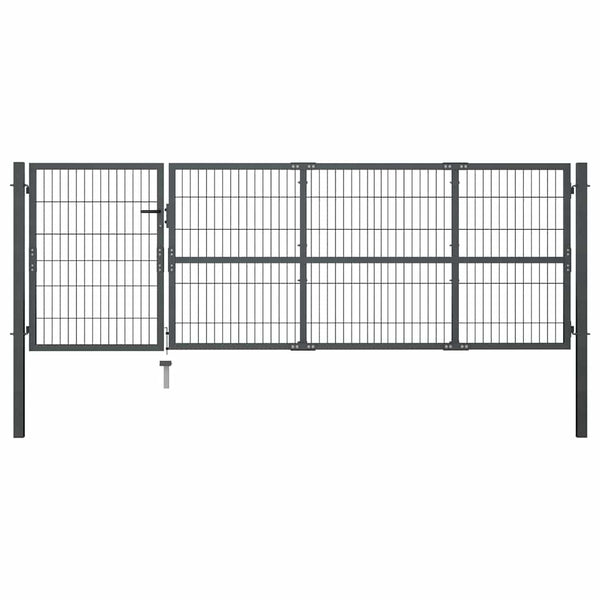 Gartentor mit Pfosten Stahl 350 x 100 cm Anthrazit