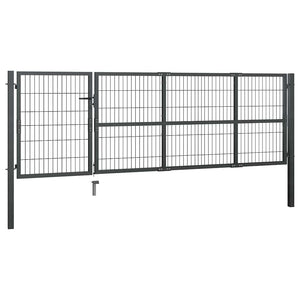 Gartentor mit Pfosten Stahl 350 x 100 cm Anthrazit