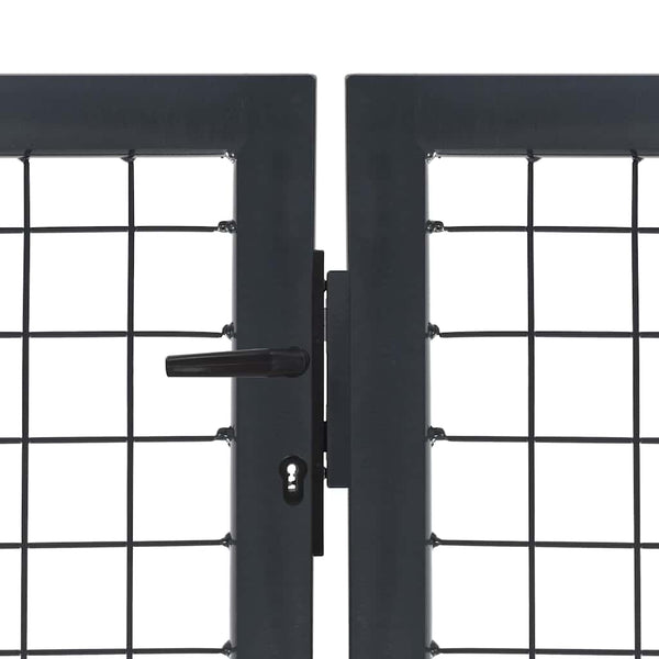 Gartentor mit Pfosten Stahl 350 x 120 cm Anthrazit