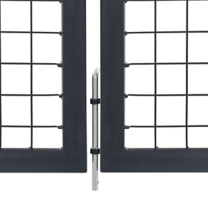 Gartentor mit Pfosten Stahl 350 x 120 cm Anthrazit