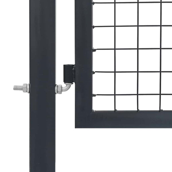 Gartentor mit Pfosten Stahl 350 x 120 cm Anthrazit