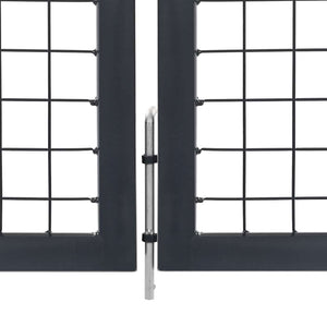 Gartentor mit Pfosten Stahl 350×140 cm Anthrazit