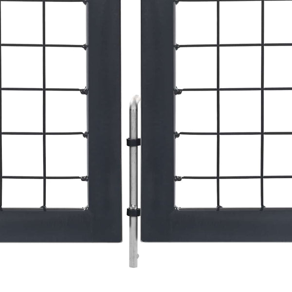 Gartentor mit Pfosten Stahl 350×140 cm Anthrazit