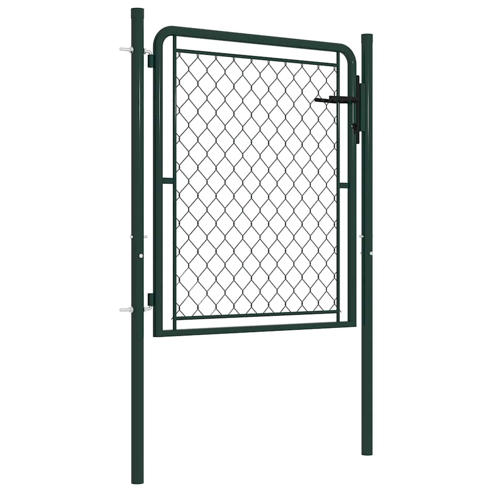 vidaXL Garden Gate Steel 100 x 100 cm Green
