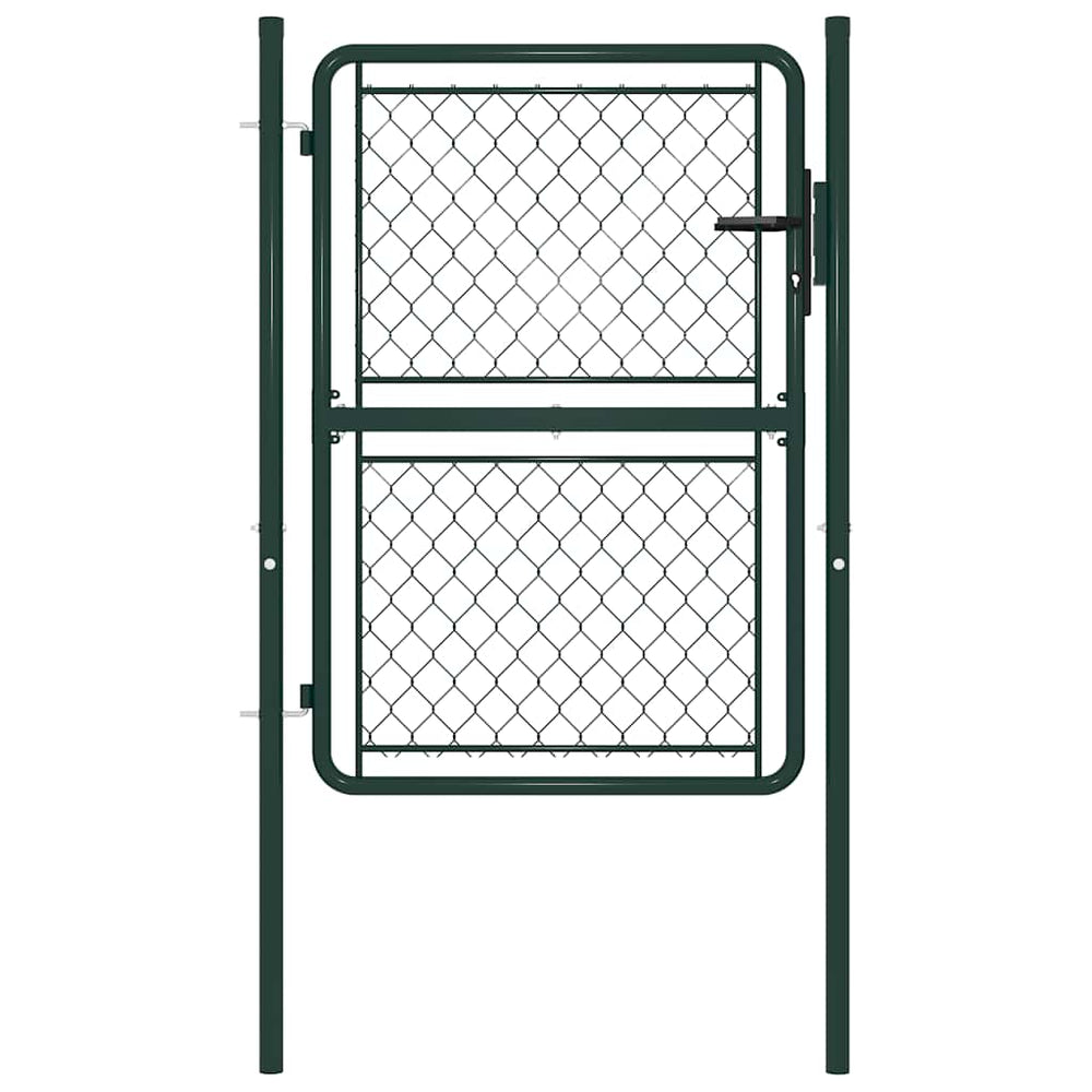 vidaXL Garden Gate Steel 100 x 150 cm Green
