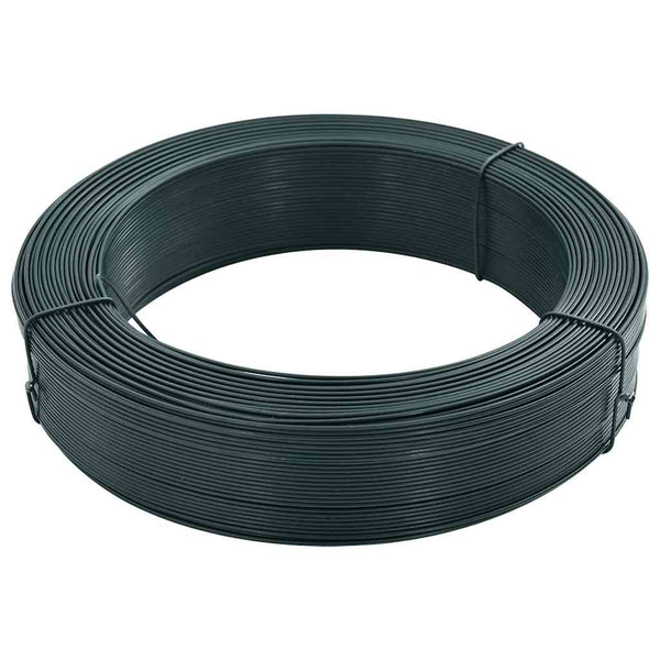 Zaun-Bindedraht 250 m 2,3/3,8 mm Stahl Schwarzgrün