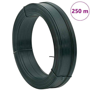 Zaun-Bindedraht 250 m 2,3/3,8 mm Stahl Schwarzgrün