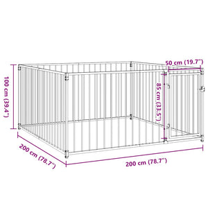 Outdoor-Hundezwinger 200×200×100 cm