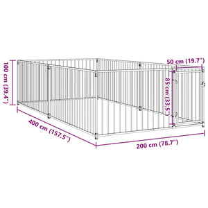 Outdoor-Hundezwinger 200×400×100 cm